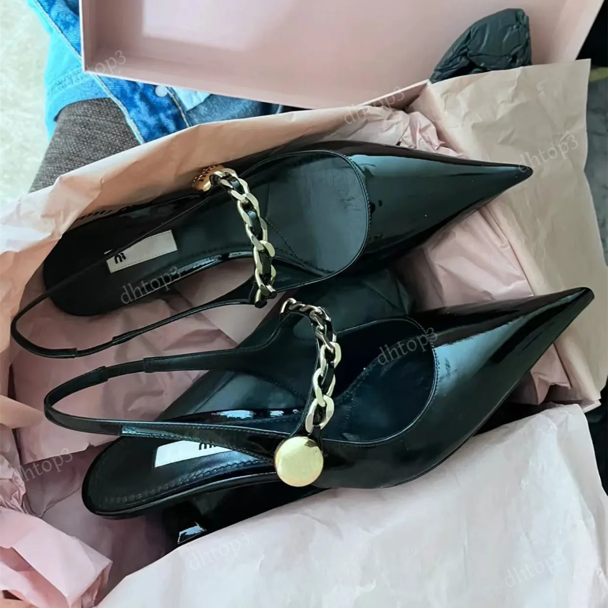 Designer damesleer slingback jurk schoenen modieuze hoge hakken midden hakken sandalen minimalistische enkelband kitten hakken avond feestschoenen