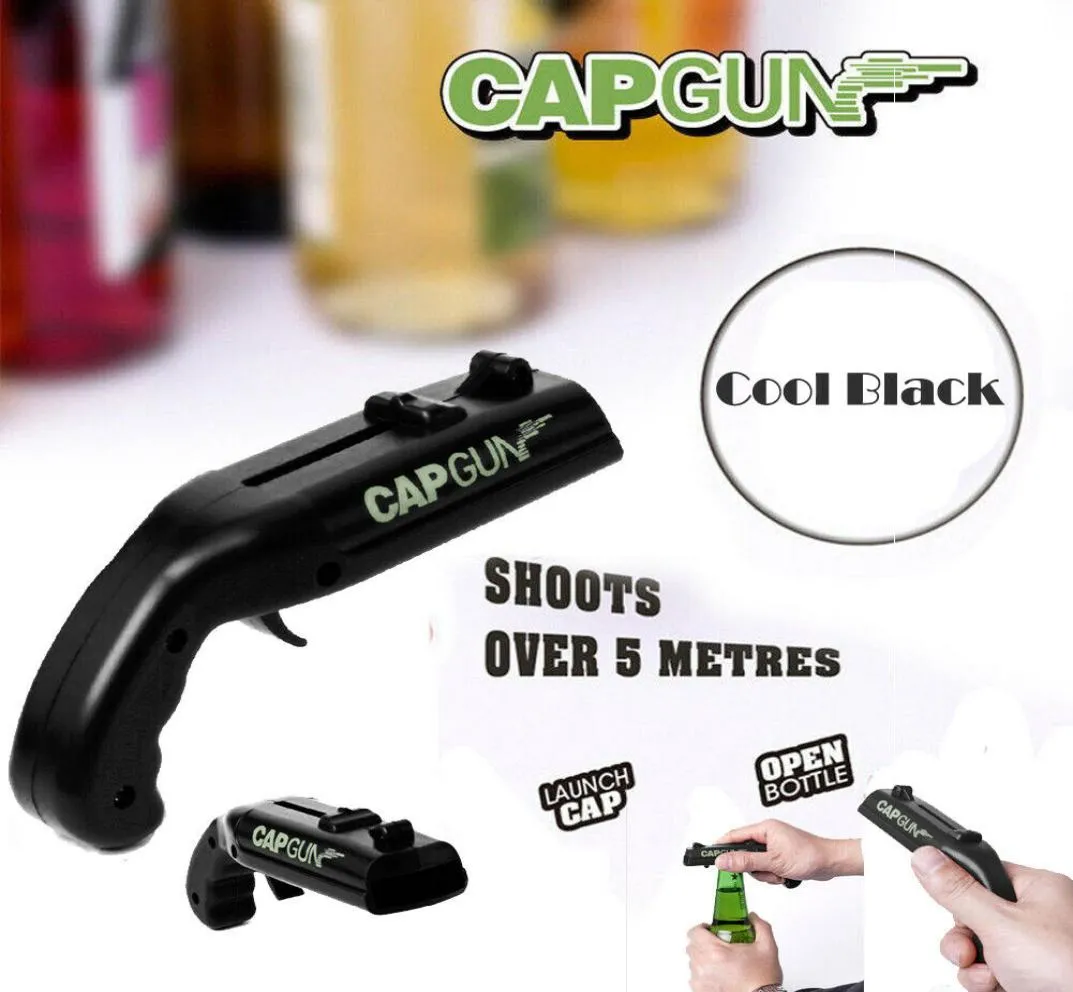 Black Cap Gun Launcher Shooter Flaschenöffner Bieröffner Schießen Sie über 5 Meter Lot6548835