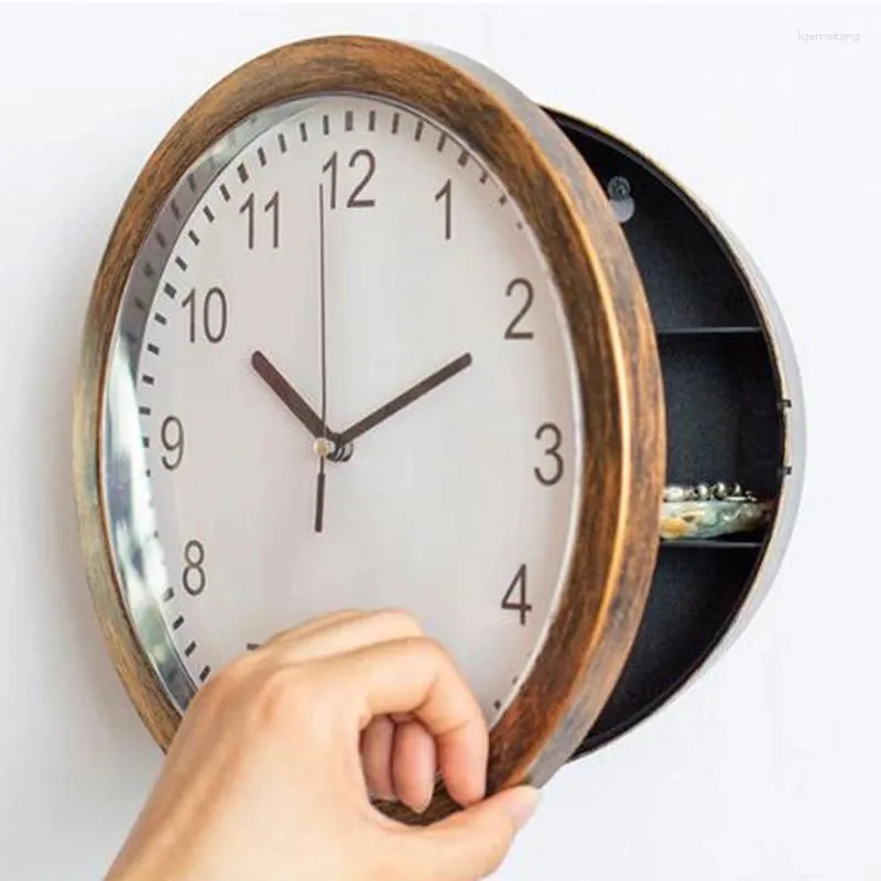 Relógios de parede Relógio de armazenamento oculto Relógio retro decorativo Home pendurado Relógio Jóia Decoração da sala de estar Silenciosa
