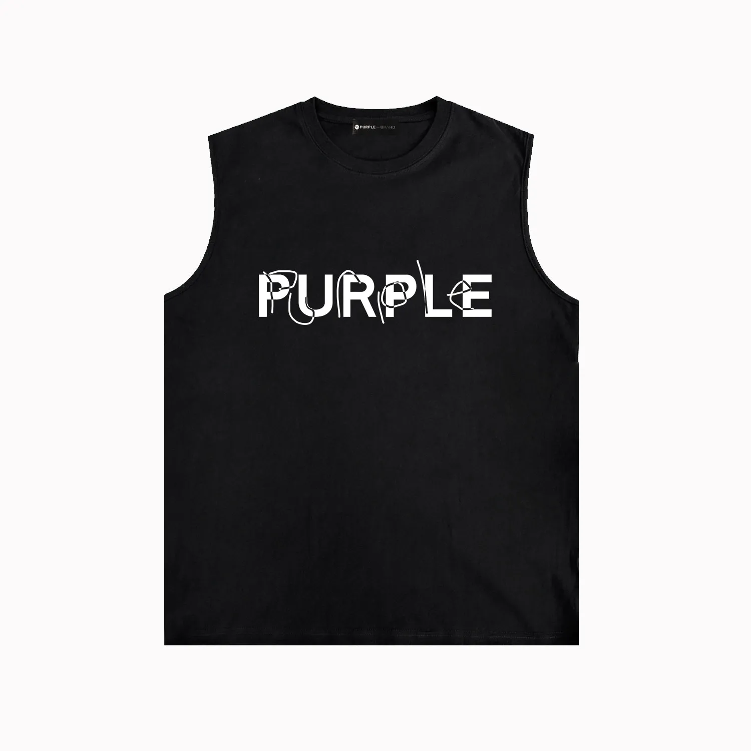 Amerikaanse trend nieuwe paarse mouwloze t-shirt zjbpur020a graffiti klassieke letter afdrukken vest r96w90 heren en dames sport fitness top