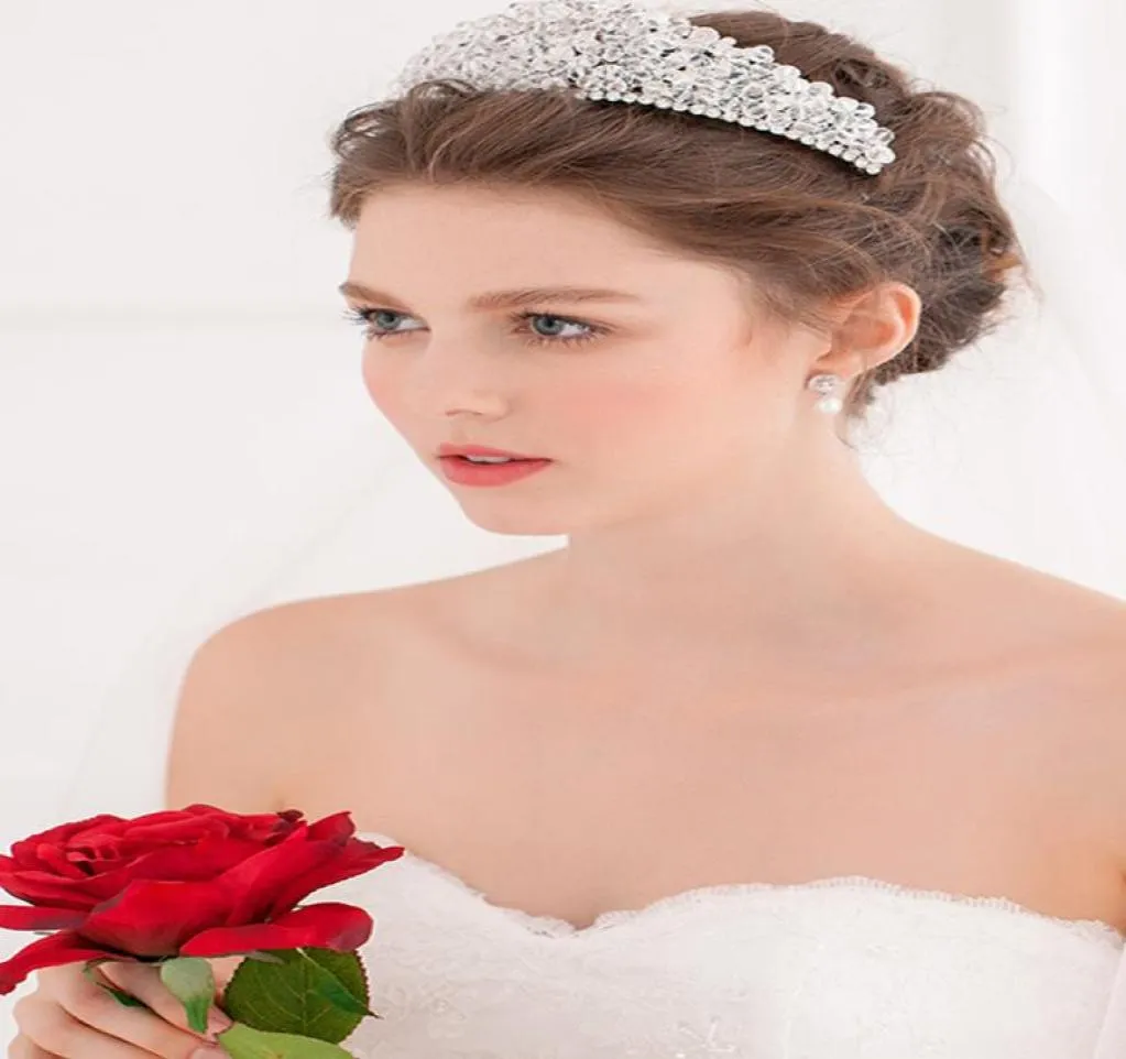 Splendido grazioso cristalli Full Crystals Rhinestones Crown Wedding Head Abbraccio da sposa Tiara4054804
