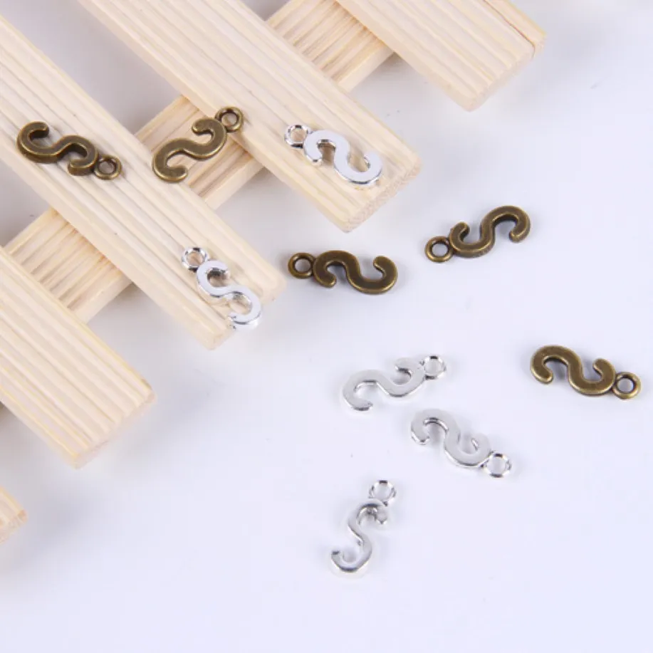 2015New Fashion Antique Silver Copper Plated Metal Alloy Hot Selling A-Z Alphabet Letter S Charms Floating 1000pcs Lot #019x 238f