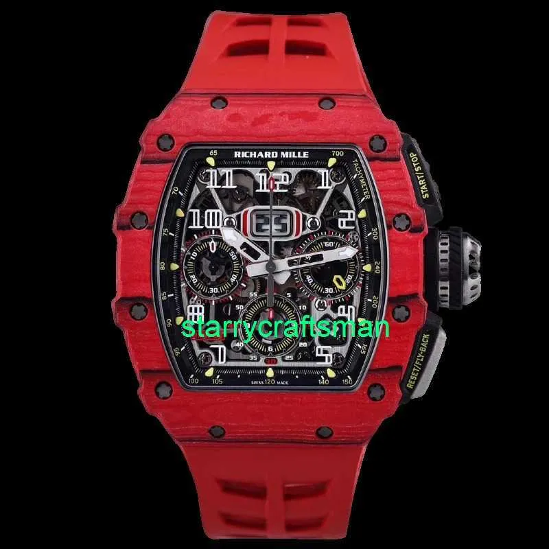 RM Luxury Watches Mechanical Watch Mills Мужская серия RM 53-01 Polo Limited Tourbillon Full Hollow 44.50 x 49,94 Ручной RM11-03 Red Magic STTX