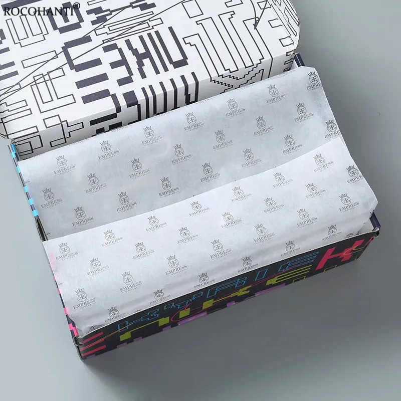 100 fogli di carta tessuto personalizzato con carta da avvolgimento bianco rosa nero stampato per imballaggi Wrap regalo per bouquet di fiori 240426
