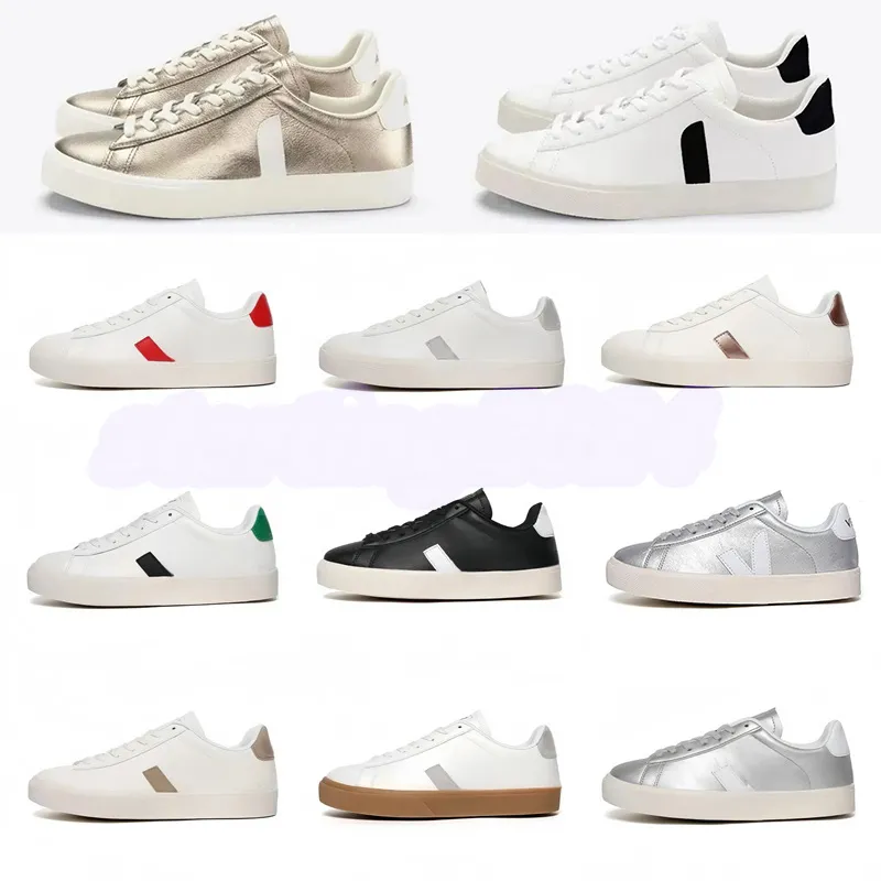 2024 Été Hot Français Brésil Vert Low-Carbone Life V Organic Cotton Flats Platform Sneakers Femmes Casual Classic White Designer Chaussures Mens Mens 36-45 T58