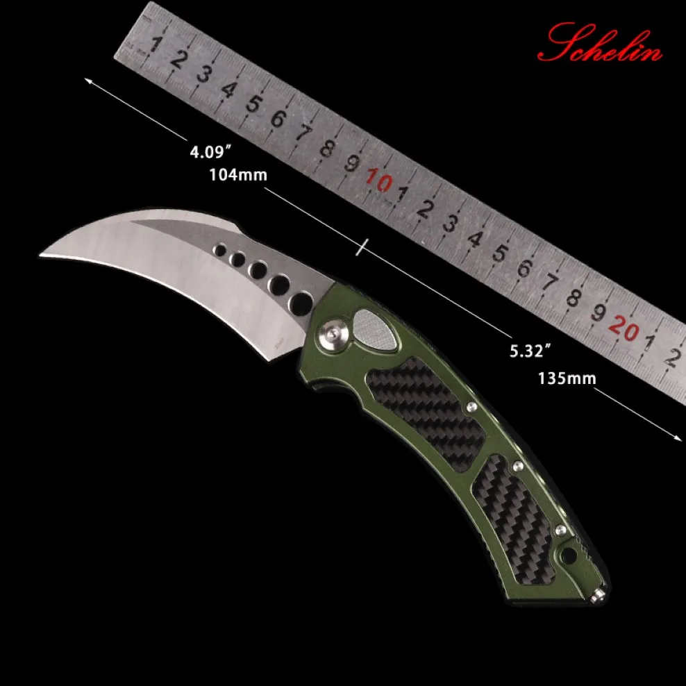 자동 MT UTX 나이프 166-10 HAWK AUTO UACTICAL MICRO KNIVES TECH POCKEN KNIFES 알루미늄 핸들 접이식 EDC 새해 선물 270E