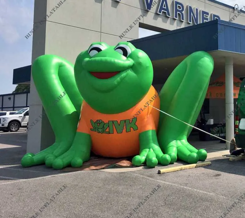 6mh (20 pies) con ventilador gratuito envío expreso gratis rana verde grande sentado sentado publicidad globo de animales para diversión
