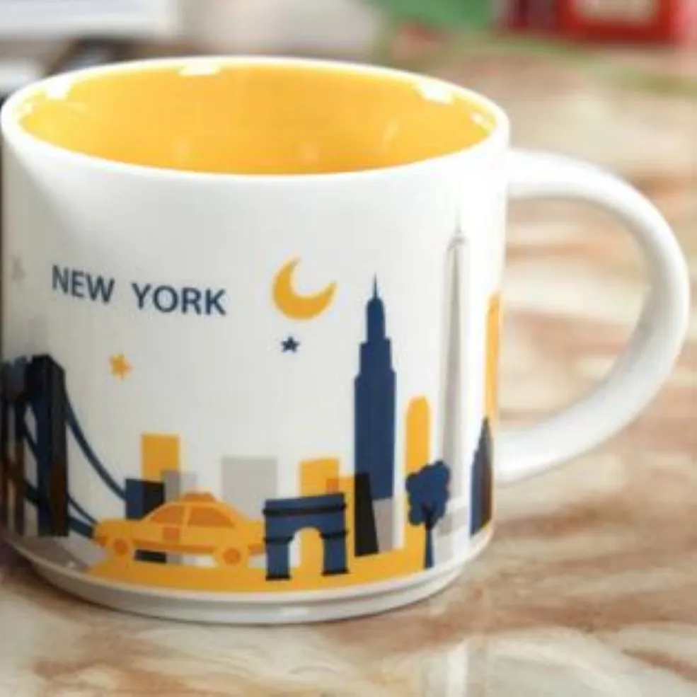 14oz capaciteit keramische ttarbucks stad mok Amerikaanse steden beste koffiemug cup met originele doos New York City 244L