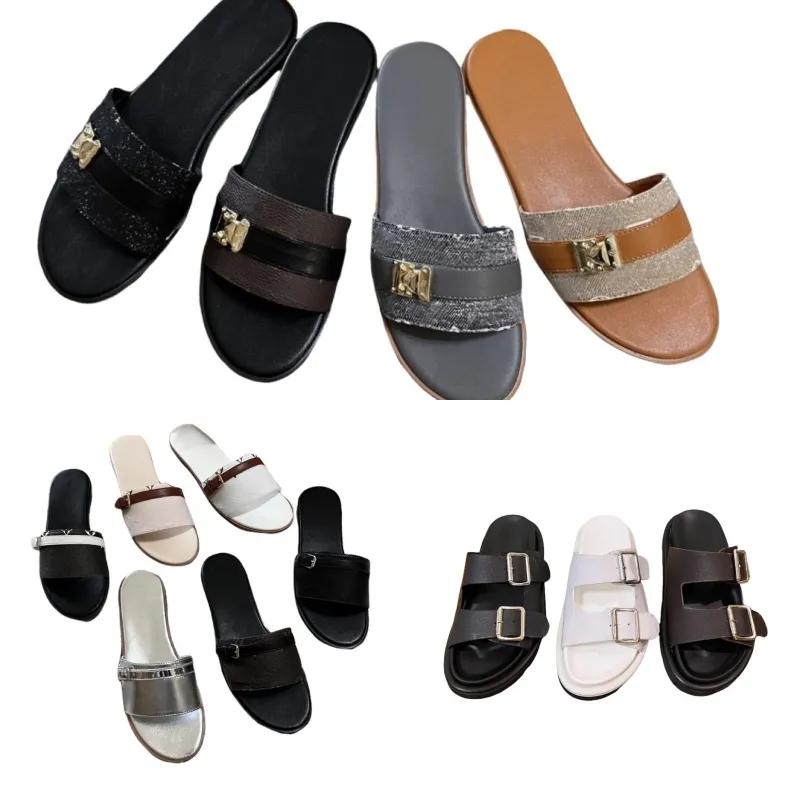 Lock It Flat Mule Pantoffers Frauen Designerin echte Leder Frauen Männer Pool Kissen Komfort Sandale Outdoor Freizeitflip Flops Abnutzung kar Plaid Slipper Objektträger