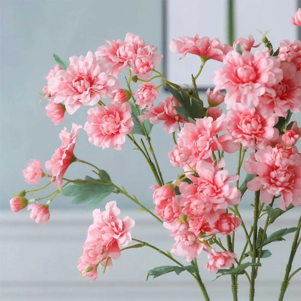 Dekoracyjne kwiaty wieńce 1pc Nowy ziołowy gałąź jedwabiu sztuczne kwiaty flores sztuczne dla pokoju do pokoju