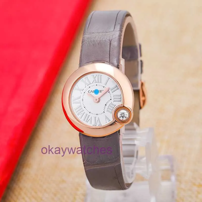 Cartre Luxury Top Designer Automatiska klockor Vit ballong Womens Quartz Watch 26mm med originallåda