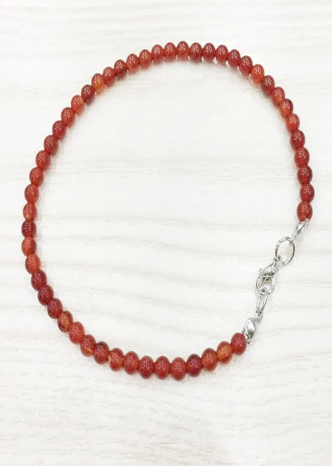 MG0146 Counace naturel entier Handamde Red Agate Womens Mala Beads Chevaucheur 4 mm Mini Bijoux de pierres précieuses401044