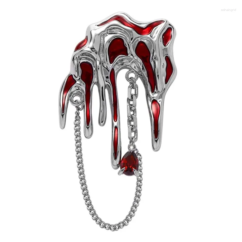 Broches eetit élégant design unique en verre rouge émail géométrique broche broche metal déclaration corsage bijoux accessoires