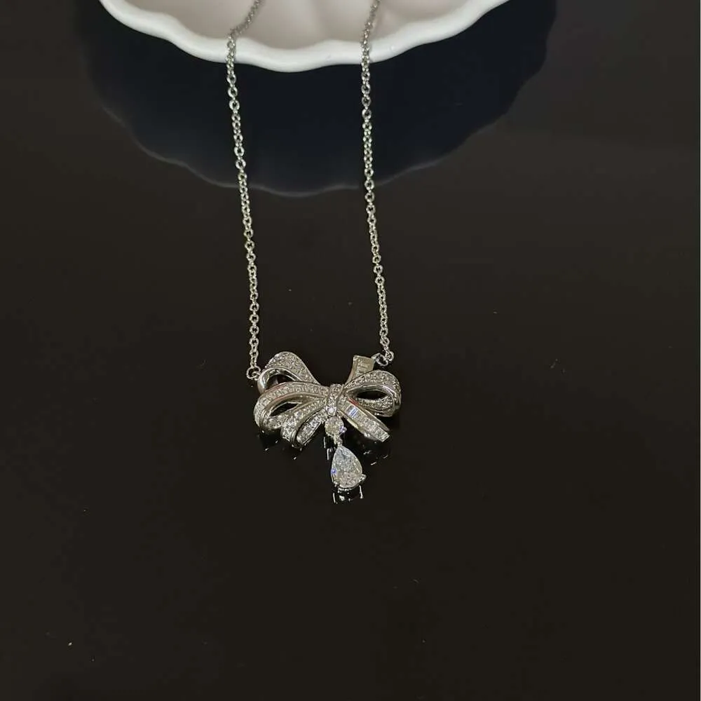 Designer sieraden hanger kettingen nieuwe hoge versie Phantom Bow ketting met gepersonaliseerde druppel volledige diamanten ketting decoratie