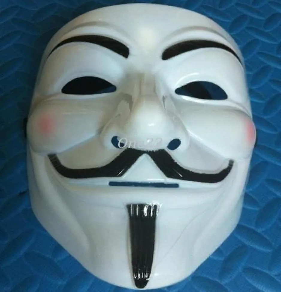 200pcslot Partisi Cadılar Bayramı Maskesi V Vendetta Guy Fawkes Partisi Yüz Maskeleri Beyaz ve Sarı Film Kostümü Mask3865744