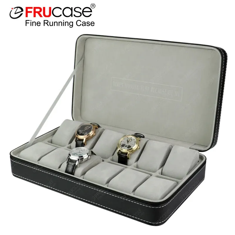 frucase Watch Box PUレザーウォッチケースウォッチクォーツ用ワットジュエリーボックスのディスプレイギフト240423