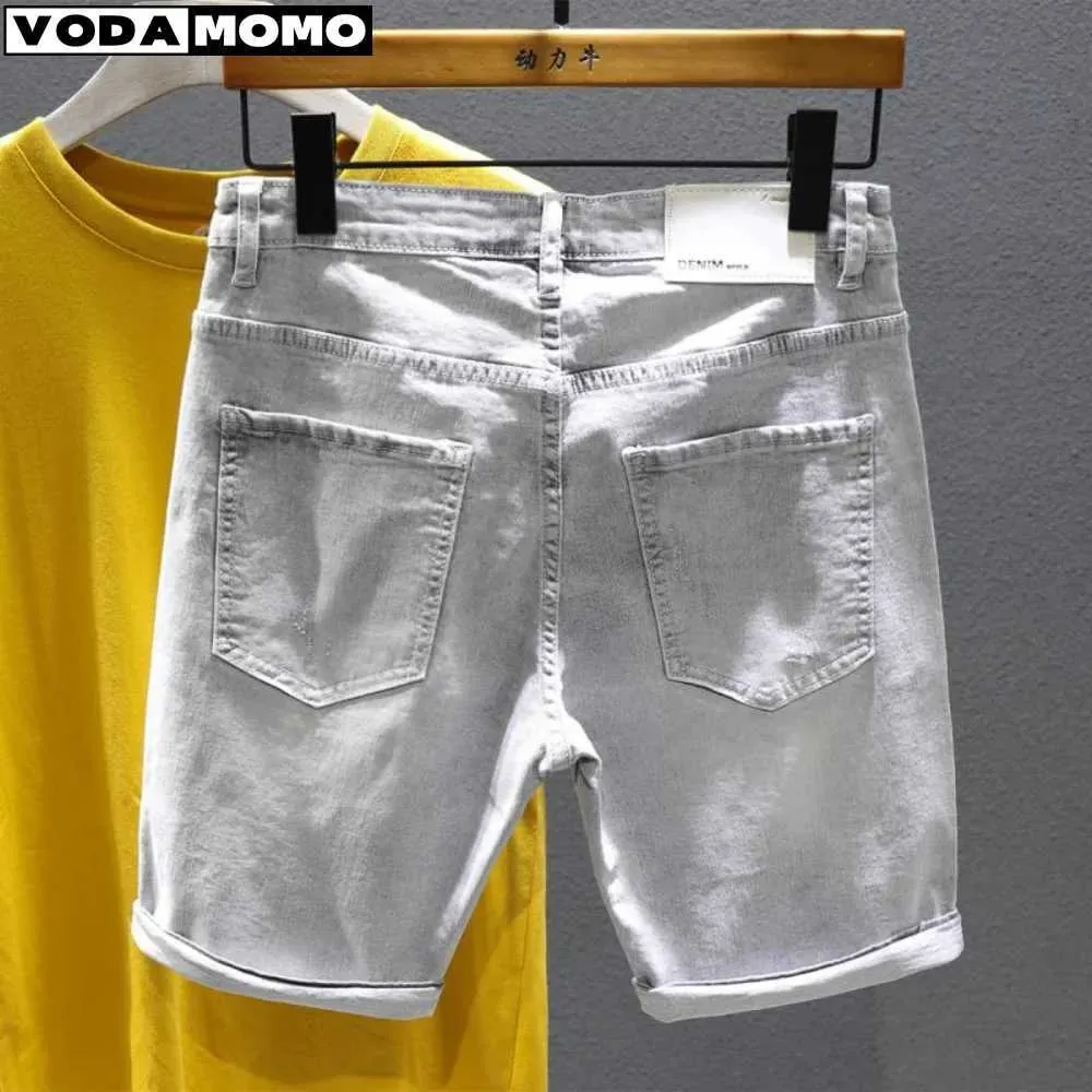 Jeans Nouveau été large jambe large ropa hombre jeans shorts skateboard mâle swag baggy hommes capri pantalon pantalones cortos hommes vêtements j240507