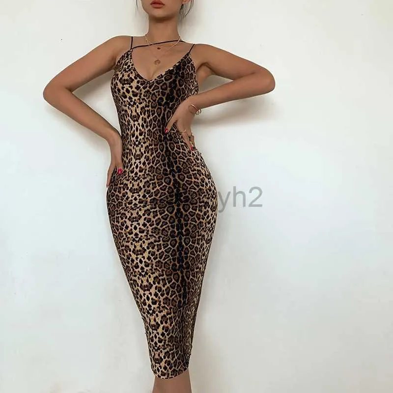 Casual jurken Designer Jurk zomer nieuwe dames mode v-neck slanke sexy luipaard tijger jurk plus size jurken