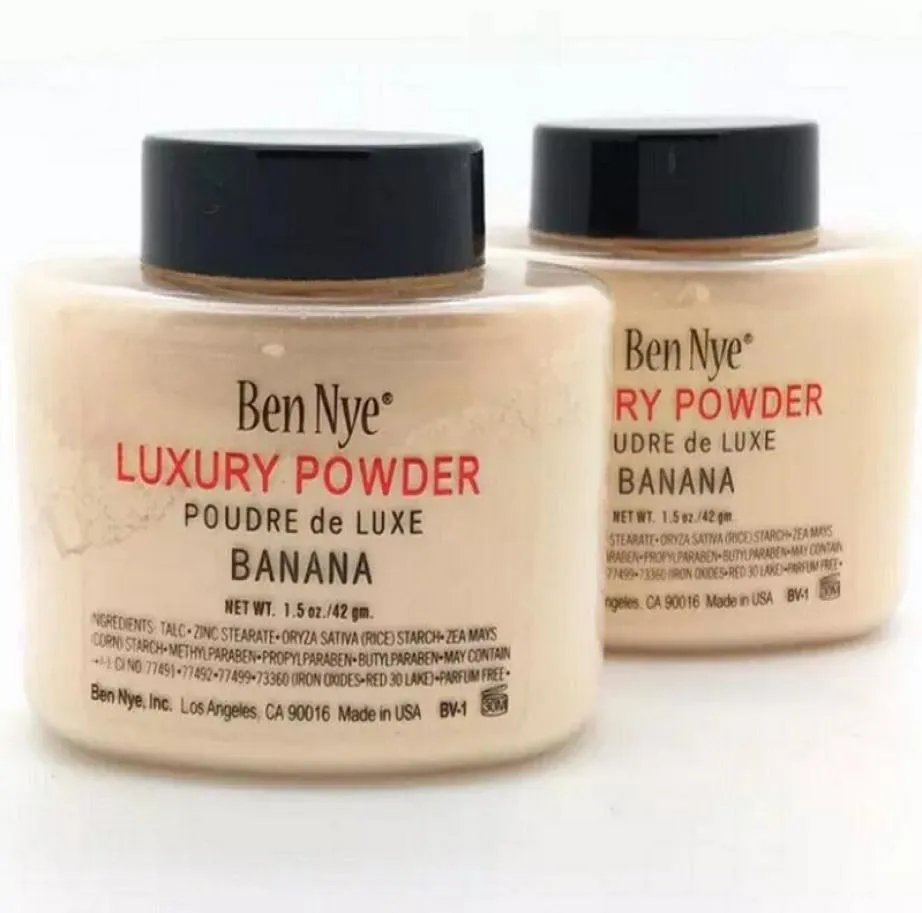 Drop Ben Nye Luxury Powder 42G Nytt naturligt ansikte Löst pulver Vattentät näringsrika banan Lätt långlastande Makeup FAC5668425