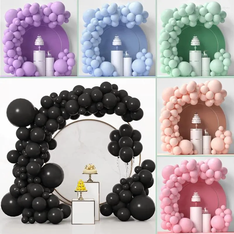 Partydekoration 86pcs/Set Macaroon Ballonanzug Geburtstag Hochzeit Valentinstag Babyparty -Dekor Solid Color Latexballons