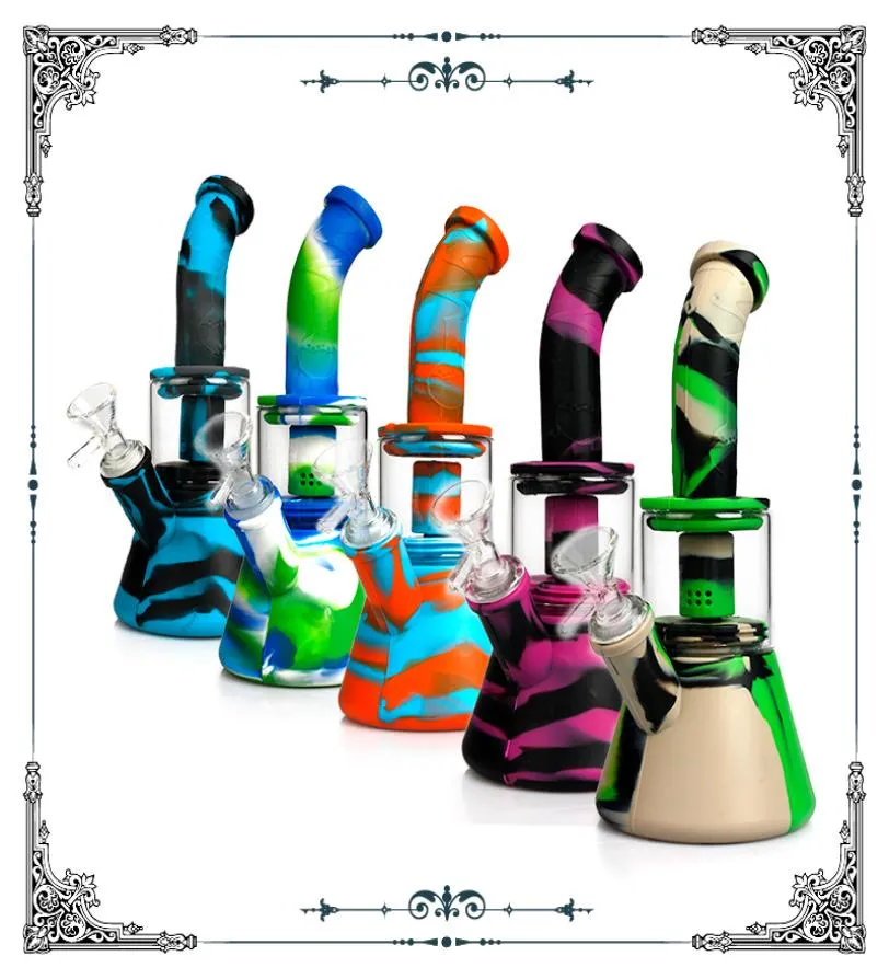 Colouful Silicone Bong Smoking Wate Pipe Hobeil 100 Grade alimentaire Grade environnemental et sûr Bong Silicone Bong Water Pipes S8768332