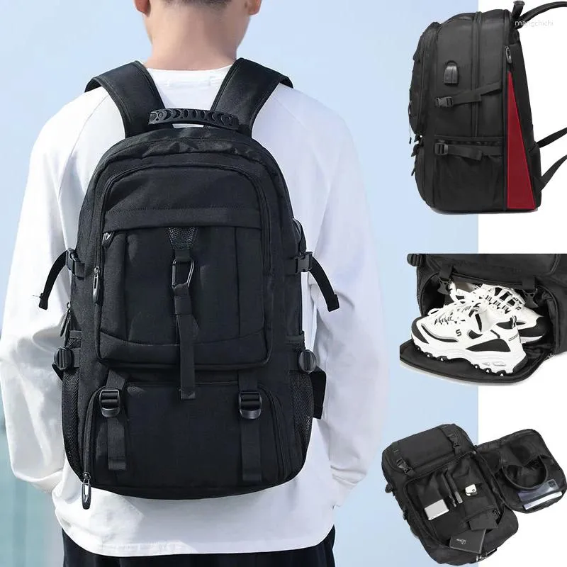 Sac à dos 50l 80l extensible masculin 17,3 ordinateur portable USB charge étanche randonnée de voyage décontractée