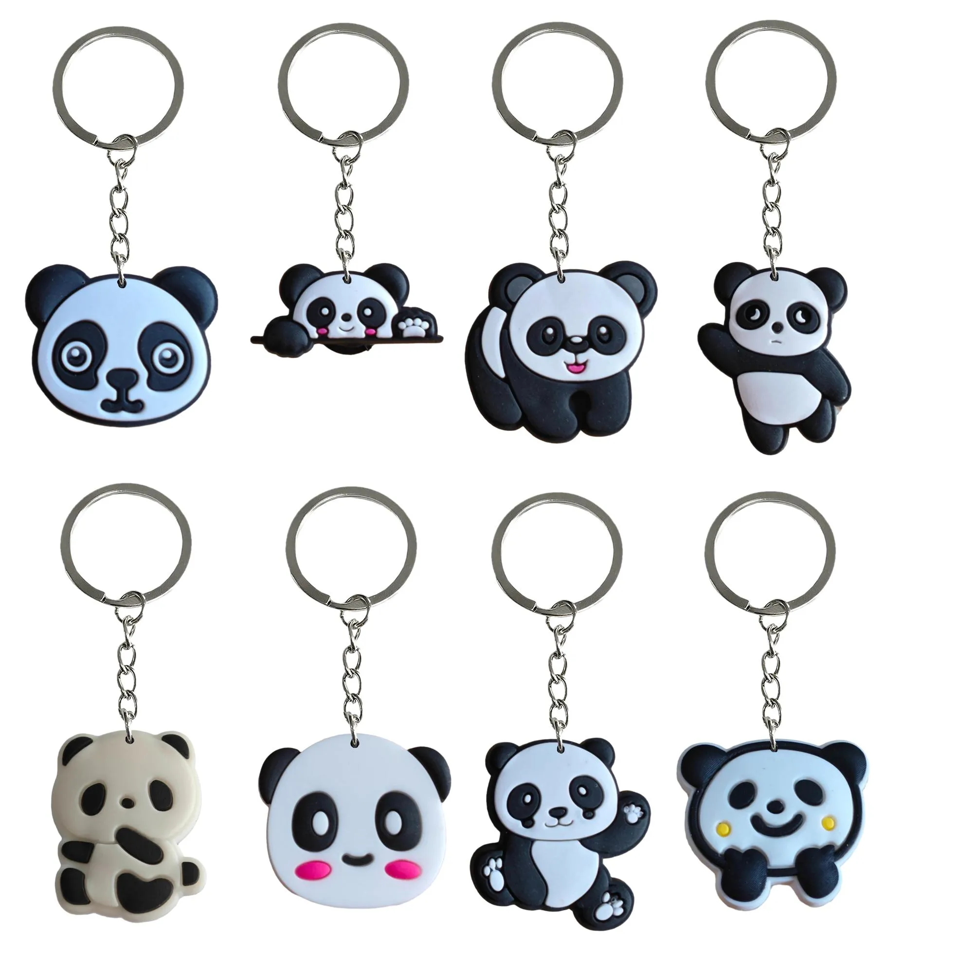 Keychains Lanyards Panda 12 Keychain Car Bag Keyring for Kids Party Favors Ryggsäck Shoder Pendant Accessories Charm Lämplig Schoolba Otidp