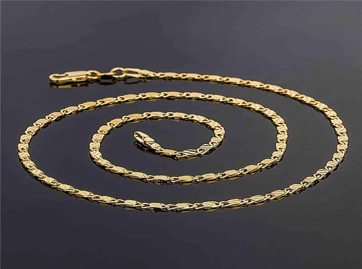 Chaînes 18K 25 mm 16 18 20 22 24 26 28 30 Chaîne de bijoux de collier Chaîne d'or pour charme Men039s Neckalce7734107