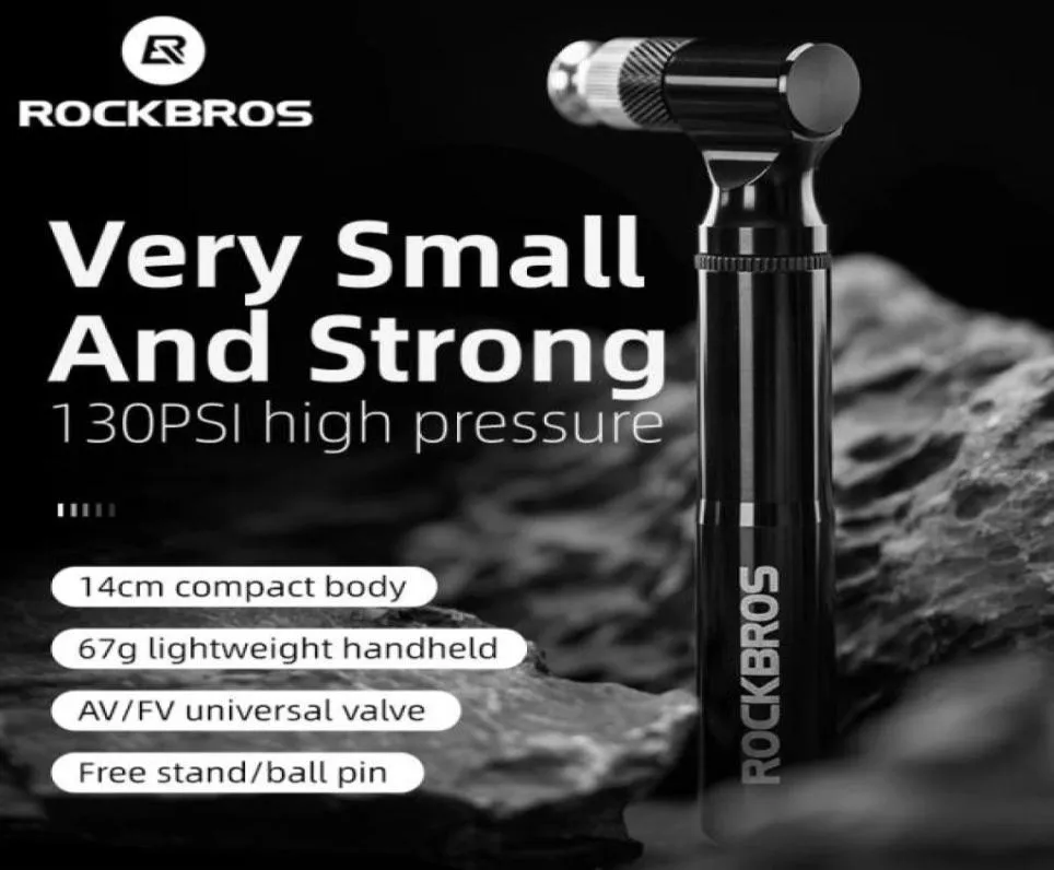 Rockbros Bike Pump Mini 130psi Aluminium ALLIAG POMMES DE BICYLE AVFV ULTRALIGHT EXTACLAGE AIR PORTABLE AIR PORTABLE 60797873536938