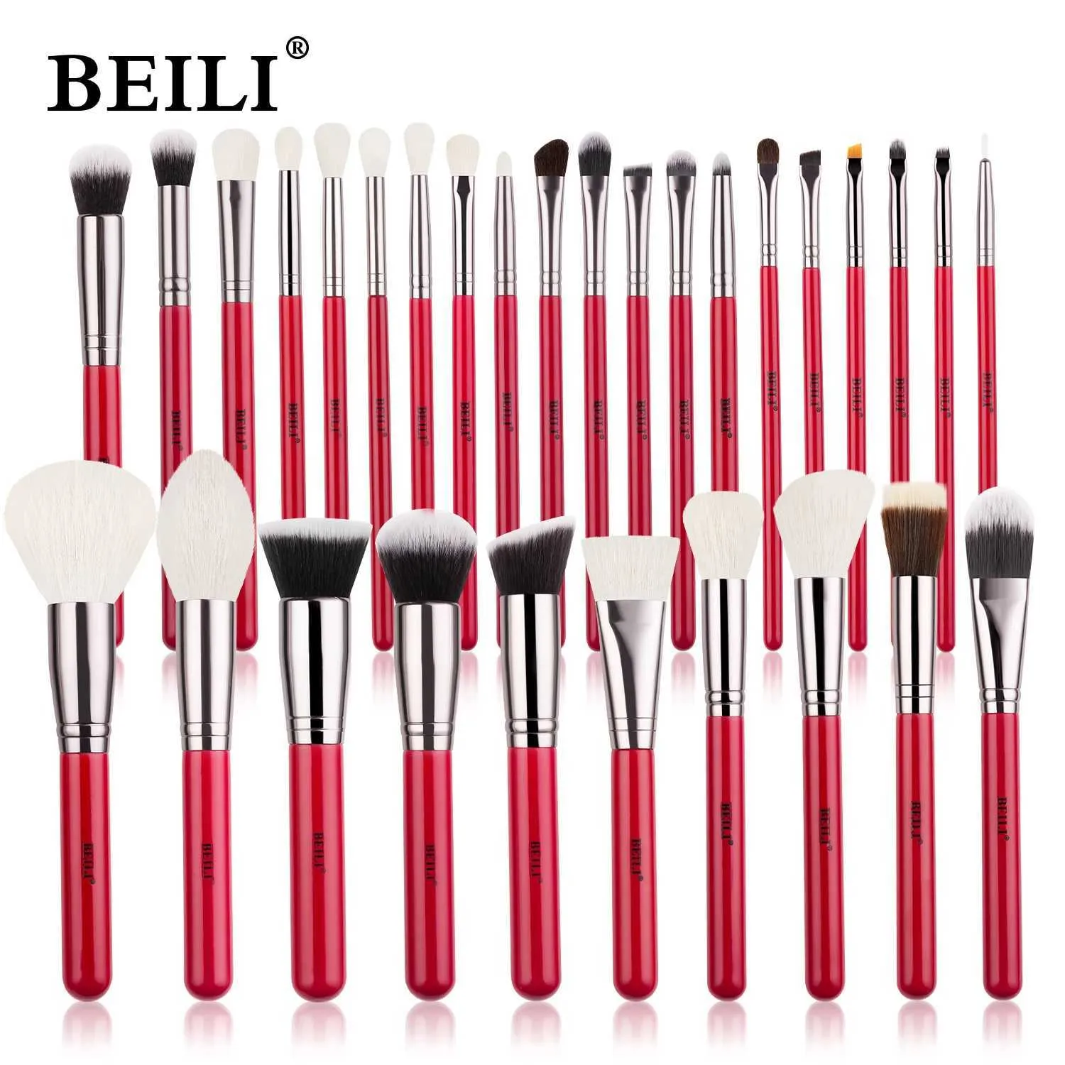 Ben spazzole per trucco Beili Red Natural Brush Set 11-30 pezzi BLUSHER MIMATO BLUSHER PROFESSIONE OCCHE SCODOW MATICHILLAJE Q240507