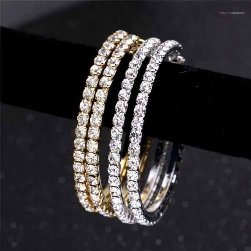 Hoop Huggie Big Crystal Earrings Classic Oversize Large Circle Full Rhinestone Creole oorbel voor vrouwen Party Round Brinco 30 TO8413015