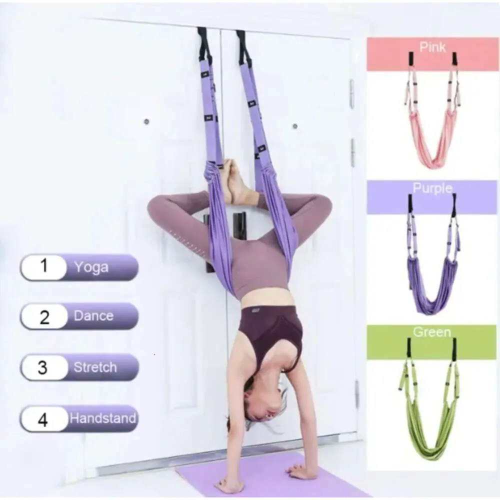 Brotte élastique réglable extension aérien en gros porte en gros porte ceintures de yoga suspendues hamac swing fiess mate à poils