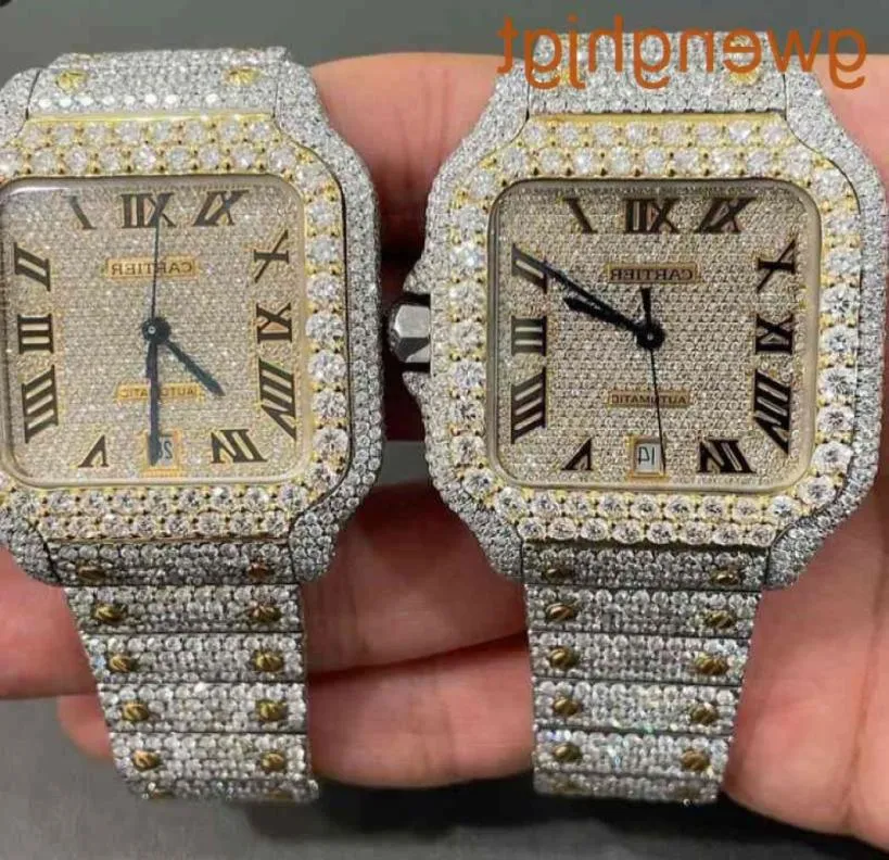 Стильные индивидуальные хип -хоп Luxury Dignls Stainls Steel Iced Out Diamonds Frist Watch Watch4bd651357222