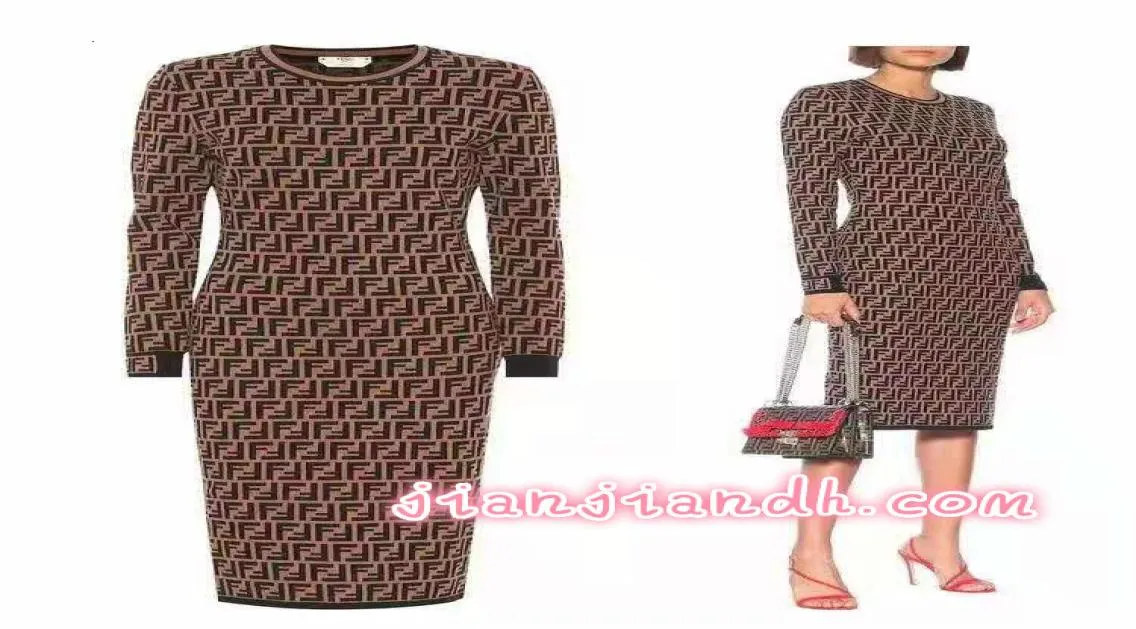 2019 Autunno e inverno Nuove lettere jacquard Lettere lunghe abiti da donna Dress per perle curve di buona qualità Spot di buona qualità Spot8132183