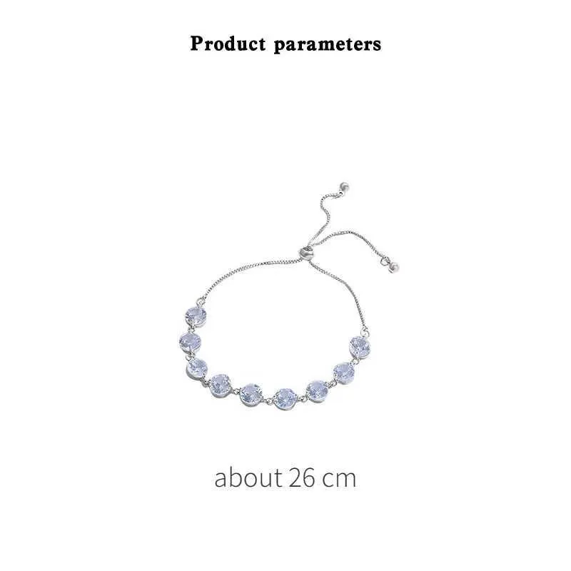 Crystal Zircon Bracelet For Women Adjustable Shiny Silver Plated_voghion.com