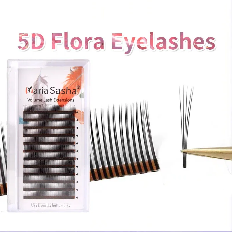 Maria 5D Flora Lashes Easy Fan Eyelash S Whadadyes Volume pré -fabricado 12 linhas W Style Natural Soft Private 240423