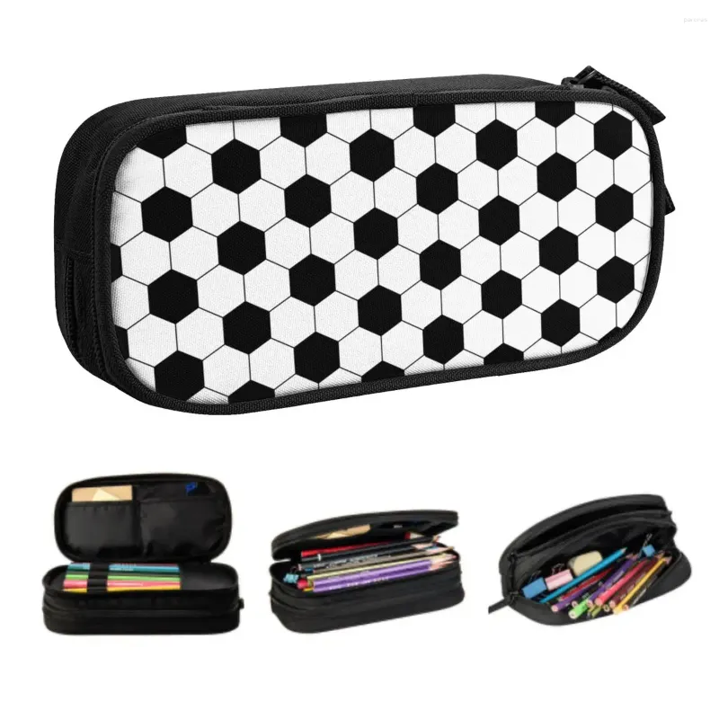 Cas de texture de balle de football de football mignon personnalisé pour garçons gilrs à grande capacité géométrie sport school accessoires