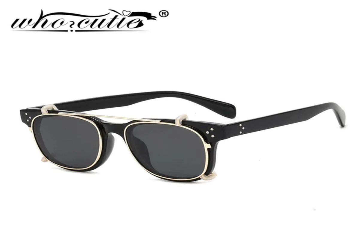 Fashion Steampunk Clip on Sunglasses Removable Lens Vintage Brand Design Three Dot Leopard Square Frame Flip Up Sun Glasses S1887898218