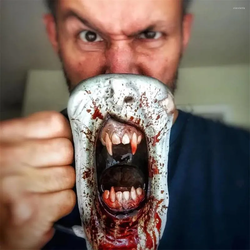 Tasses 500 ml faites à la main Gothic Vampire Half Face Mug Resin Bloody Scary Cup 2024 Halloween Horror Funny Specialgift for Family Friend