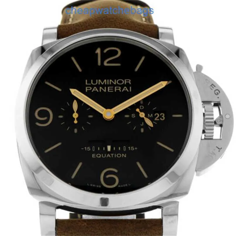 Mens armatorları marina izler Panerai kol saatleri ütomatik hareket saatleri panerai armatür denklemi pam 00601 siyah arapça kadran 47mm çelik wa d717