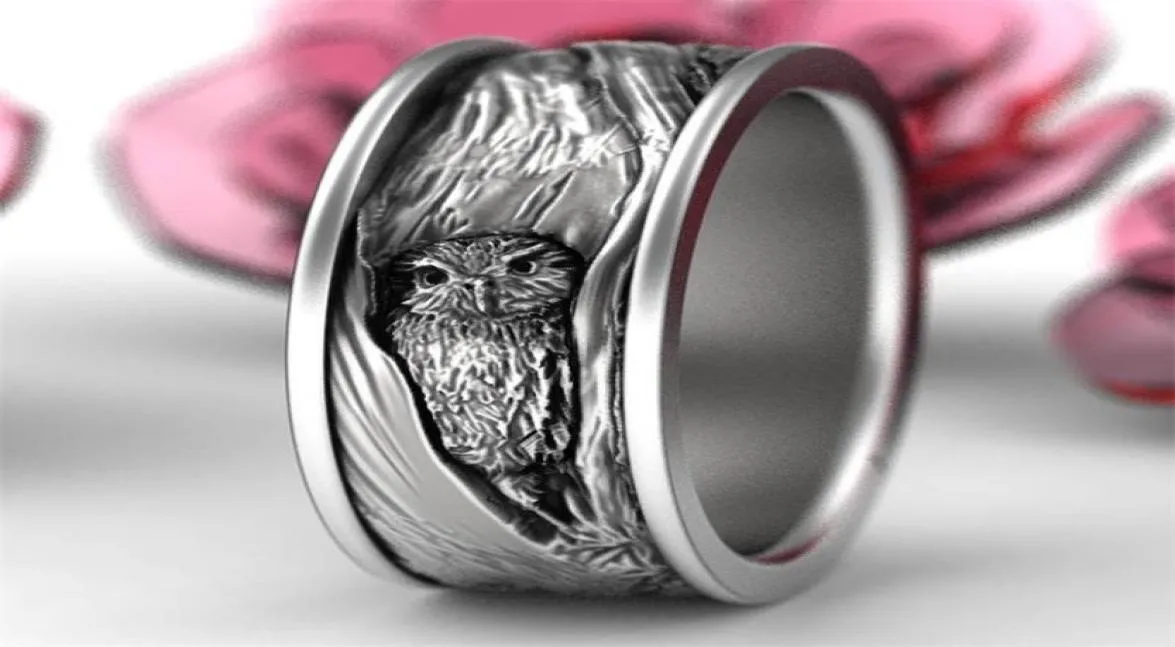 Vintage 925 Sterling Silver Tree Wowl Ring Anello Reghion Engagement Gioielli Fare di gioielli dimensioni 6 133591410