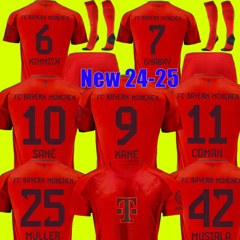Kane voetbalshirts Sane 2024 2025 Voetbalshirt 23 24 25 Musiala Goretzka Gnabry Bayerns München Camisa de Futebol Men Kids Kits Kimmich Fans Player Versie Pre Match