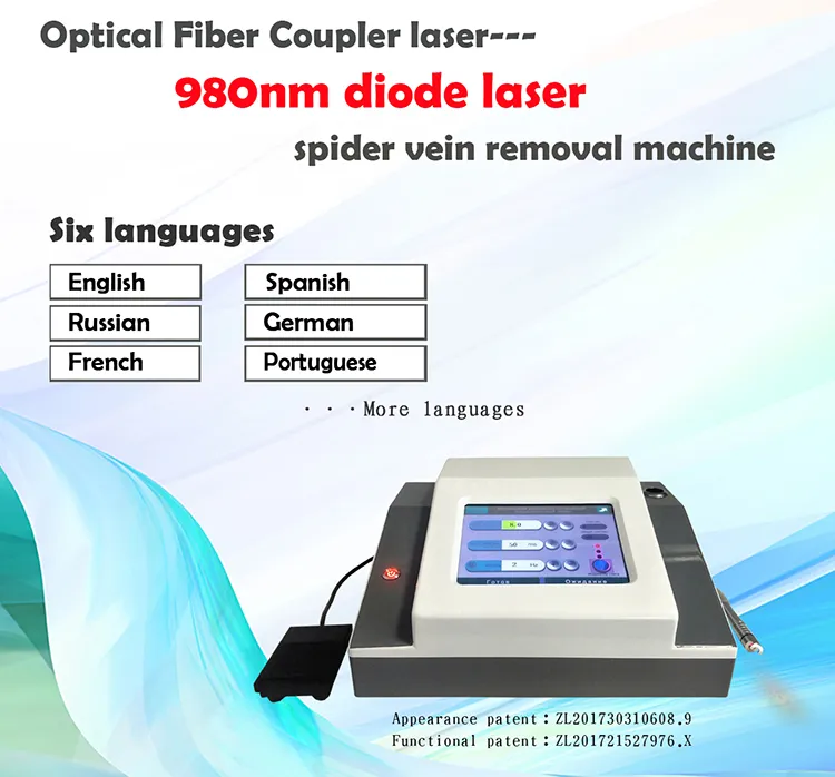 High Quality Multi-functional Portable 30W 15W Power 980nm Laser Vascular Spider Vein Blood Vessels Removal Machine