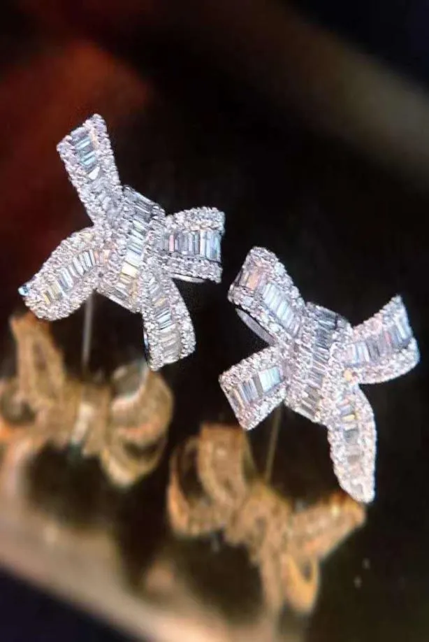 Custom Trend Jewelry Hochzeit Ohrungen für Frauen 2021 natürliche Diamant -Setting -Bogenform 18k Gold Ohrring4115887