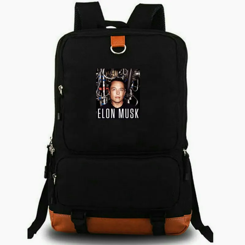 Elon Reeve Musk Backpack Great Man Daypack Sac à école Impression Pack de scolarisation Rucksack.