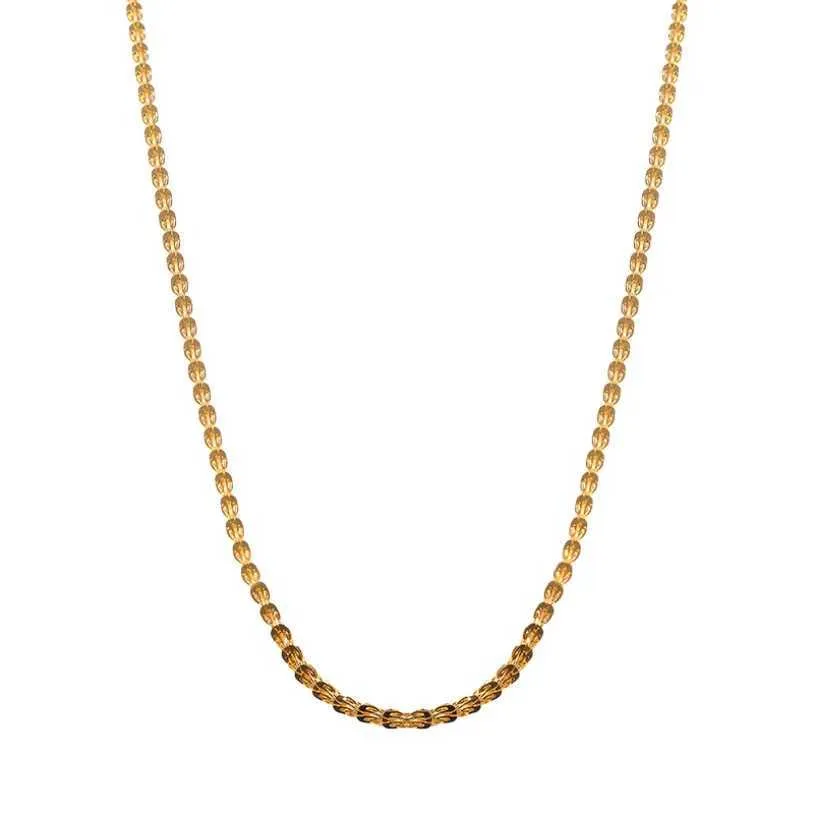 Gold Chain Bracelet Minimalist Feather Bangle Stainless Steel_voghion.com