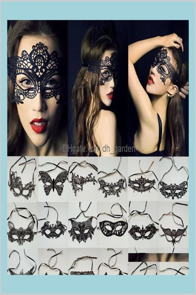 Masques Festive Supplies Home Garden Femmes Sexy Lady Lace Eye Masque pour la fête Halloween Venetian Masquerade Event Mardi Gras Robe Co8073137