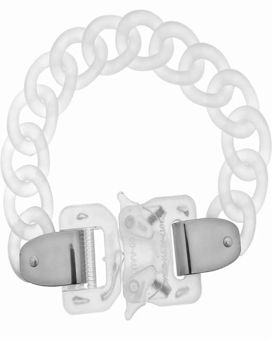 Cadeias 1017 Alyx 9SM Transparente Bracelets Men Mulheres Pulseira Classic Chain Jóias de segurança de plástico fosco de alta qualidade8974127