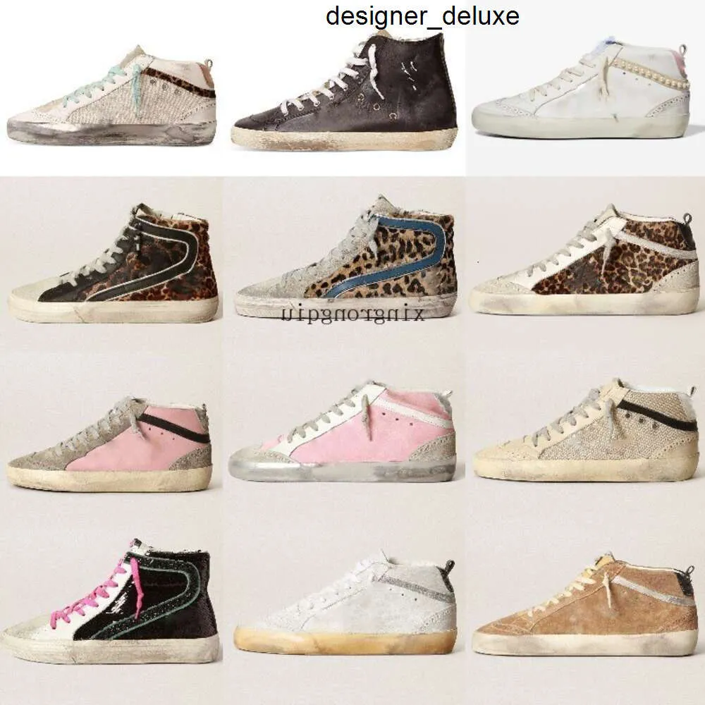 Italien Brand Sneaker Mid Star Frauen Schuhe Leopardenmuster Pinkgold Glitter Klassisches weißes Doold Golden Golden Goos Goode Goosse Goosee Goose's Goldenstar GoosenNeakers