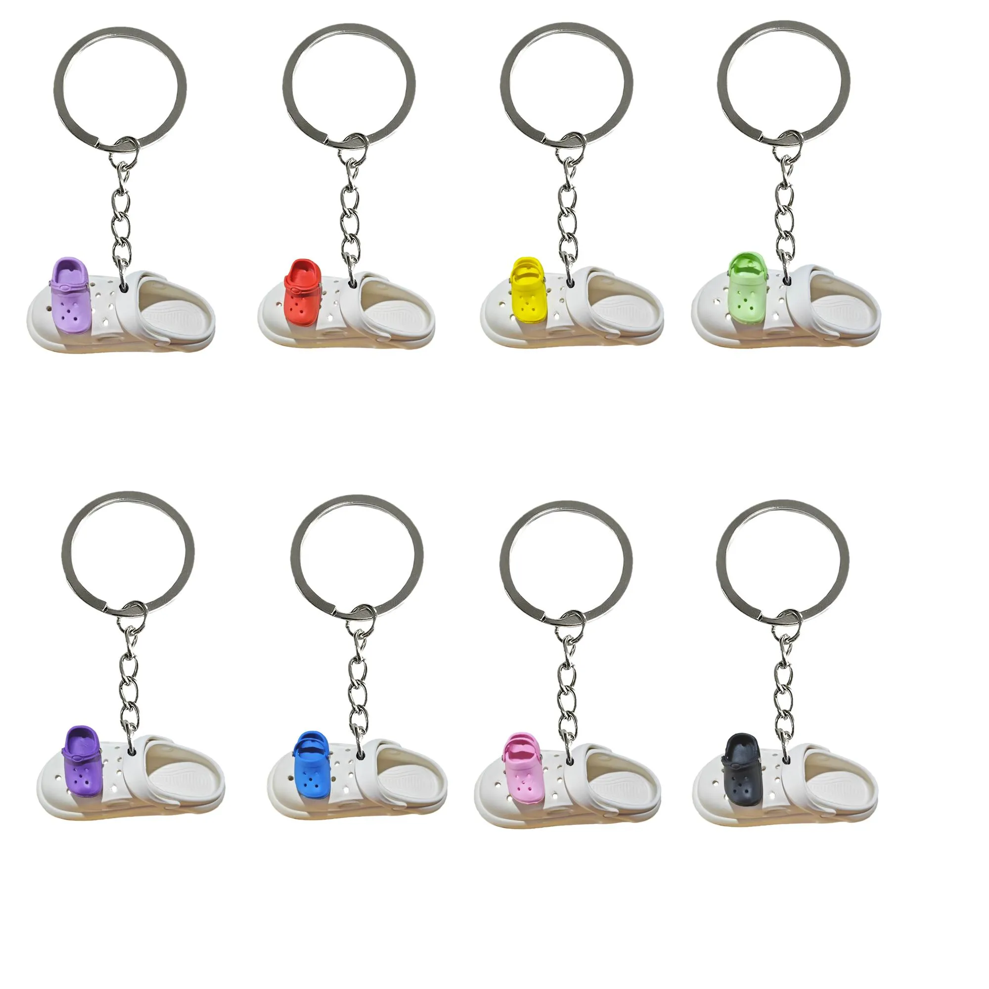 Belangrijkste ringen MTI -kleur geperforeerde schoenen Keychain Keychains For Boys Men Keyring geschikte schooltas klaslokaal schooldag verjaardagsfeestje su oty3f